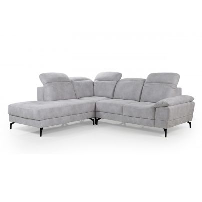 Left corner sofa INFINITY with electric relax mechanism - light gray