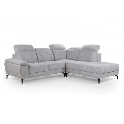 Right corner sofa with electric relax mechanism - light gray
