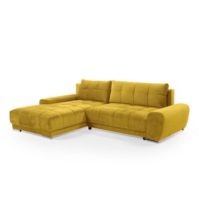Left corner sofa RUBIO with sleep mechanism - Amber green