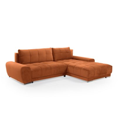 Right corner sofa RUBIO with sleep mechanism - Rust