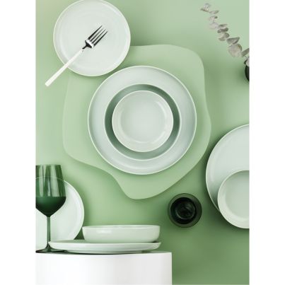 Dinner set Moderna colore glossy 24 pcs. petrol green