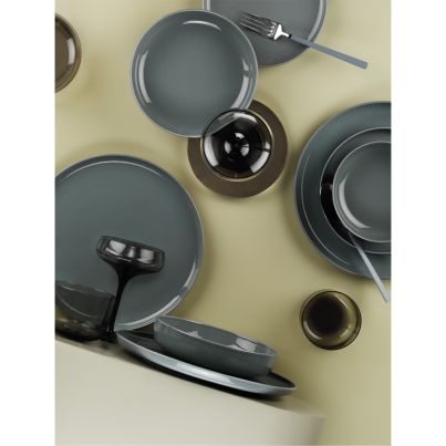 Dinner set Moderna colore glossy 24 pcs. grey