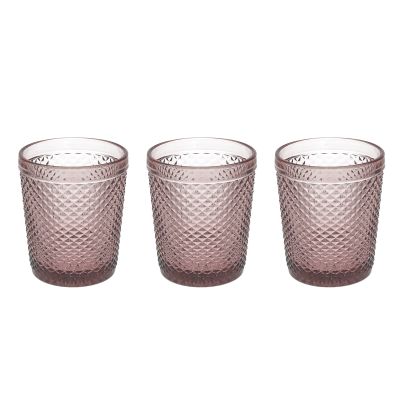 Set of 3 GLASS. CYCLAMEN GLASS DIAMANTE CICLAMINO, 300 ml