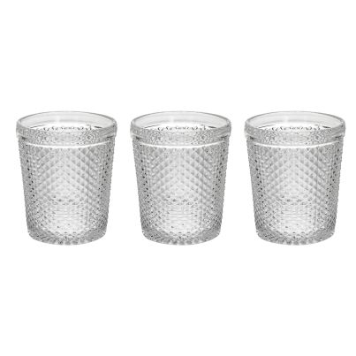 Set of 3 Tumbler TRANS. GLASS DIAMANTE, 300 ml