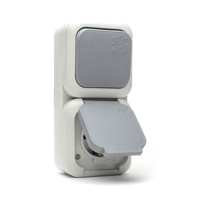 Euro Combo – Single-Pole Switch, sch.1 + Socket, 16A, 250V