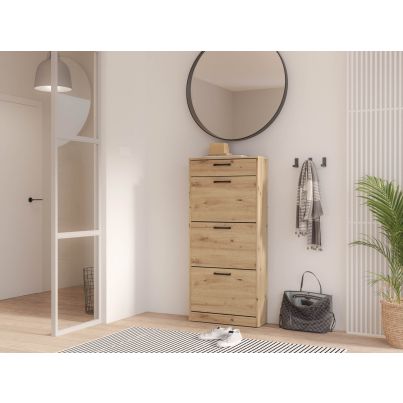 Shoe cabinet EIGHTEEN, 58.2/127.7 cm, Artisan oak
