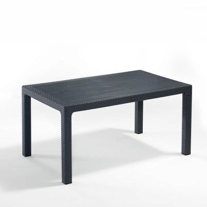 Table without glass CLASSI RATTAN 150x90x75 cm. anthracite