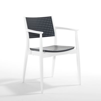 Garden armchair SEGINUS 58x54x82 cm. white-anthracite
