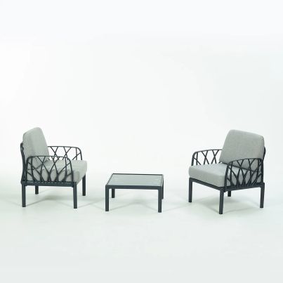 Garden furniture set 1+1 GARDA anthracite-grey