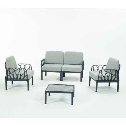 Garden furniture set 2+1+1 GARDA anthracite-grey