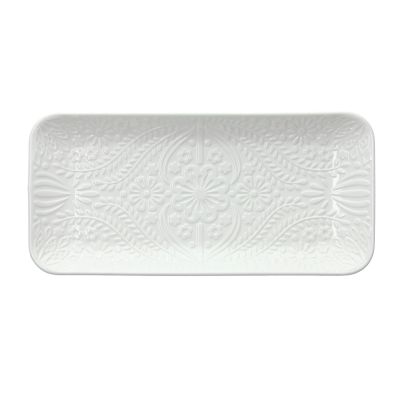 Rectangular Tray TOGNANA Ornament Copenhagen, Porcelain, 25х12cm, White