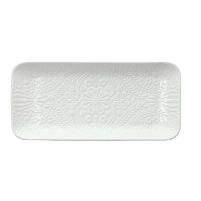 Rectangular Tray TOGNANA Ornament Copenhagen, Porcelain, 30.5х14cm, White