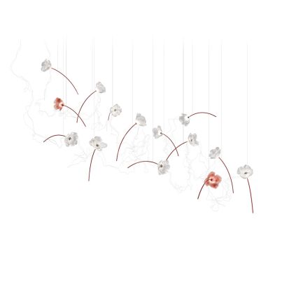 Suspended Lighting System Flowers SLAMP POPPY, 14x3,2W, 3000K, 6300LM