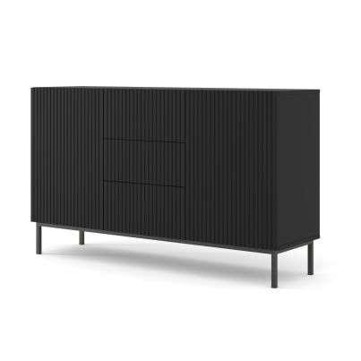 RAVENNA Cabinet 150 2D3S foil MDF black, black frame