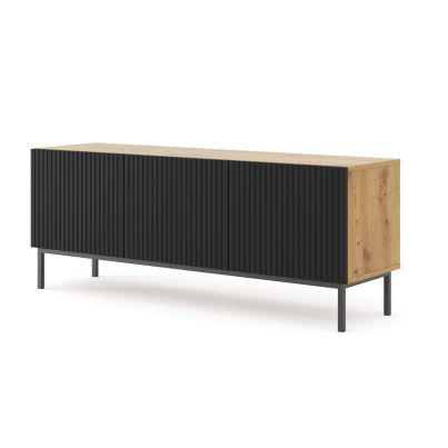 RAVENNA TV Cabinet 150 3D foil MDF oak/black