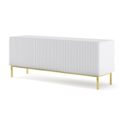 RAVENNA TV Cabinet 150 3D foil MDF white, gold frame