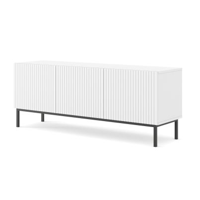 RAVENNA TV Cabinet 150 3D foil MDF white, black frame