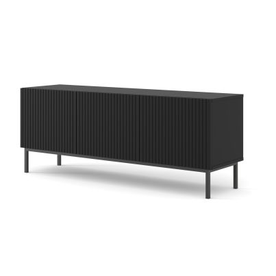 RAVENNA TV Cabinet 150 3D foil MDF black, black frame