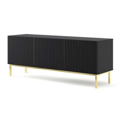 RAVENNA TV Cabinet 150 3D foil MDF black, gold frame