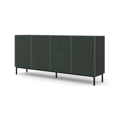 Ravenna F Cabinet 200 3D3S painted milled MDF black/dark green