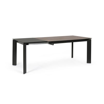 Extendable table BRIVA 160-220x90 cm, grey/black