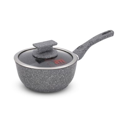 Caserrole АМ Regina di Pietra, Glass Lid, Non-stick, 16 cm, 1 L, Grey