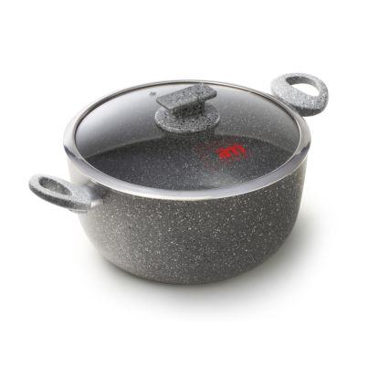 Cooking Pot АМ Regina di Pietra, Glass Lid, Non-stick, 32 cm, 8 L, Grey
