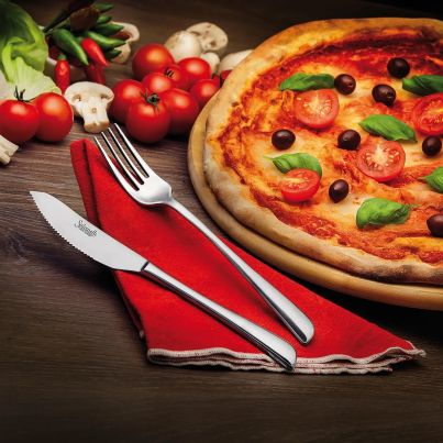 Set table fork and forged pizza knife PERPIZZA 60x25cm