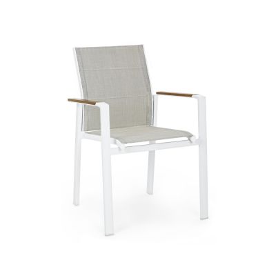 Garden chair with armrests KUBIK 56,5x62x88 cm. white