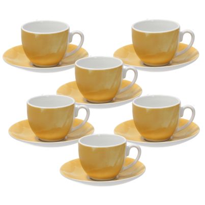 TOGNANA SFERA Set 6 Coffee Cups & Saucers Colorplay Giallo, 120 ml