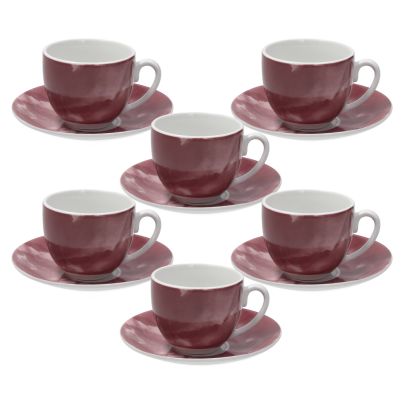 TOGNANA SFERA Set 6 Coffee Cups & Saucers Colorplay Purple, 120 ml