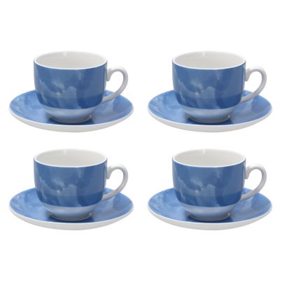 TOGNANA SFERA Set 4 Tea Cups & Saucers Colorplay Blu