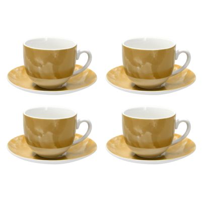 TOGNANA SFERA Set 4 Tea Cups & Saucers Colorplay Giallo