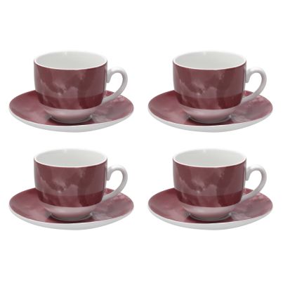 TOGNANA SFERA Set 4 Tea Cups & Saucers Colorplay Purple