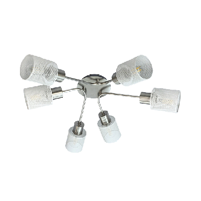 YOLI Ceiling lamp 6xE27 white/satin nickel