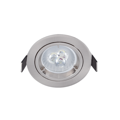 LED Metal round downlight With 6W GU10 6400K satin nickel