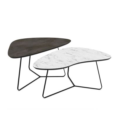 Nesting coffee tables 2pcs. Tussey 125cm Irony Super Matt/Marmo Super Matt/dark grey/marble