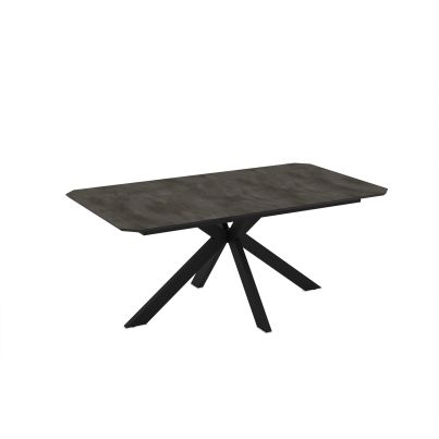 Extendable dining table Opera 180+60cm Irony Super Matt/dark gray