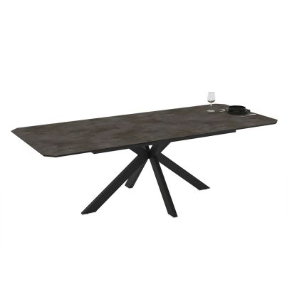 Extendable dining table Opera 180+60cm Irony Super Matt/dark gray