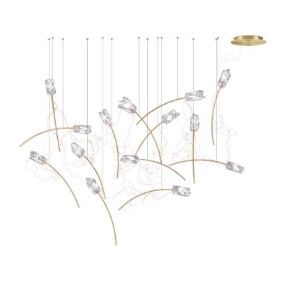 Pendant TULIP 14X3,2W LED 3000K transparent/brass