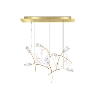 Suspended Lighting System Flowers SLAMP TULIP with Elongated Base, 7x3,2W, 3000K, 3150LM