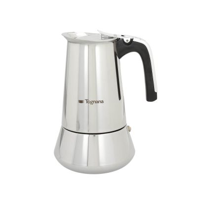 Coffee Maker for 10 Cups TOGNANA Grancucina Riflex, Steel