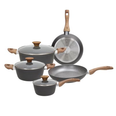 Cookware set GRANCUCINA GREAT STONE GREY IN, 8 pcs