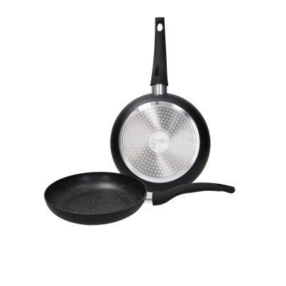 Set of 2 Pans cm 22 & 26 GRANCUCINA ROCK IN BLACK
