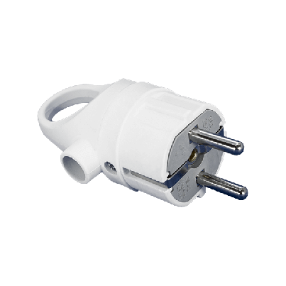 ELMARK schuko plug with ring 16� 2�+� white