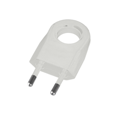 Two pin plug with extraction ring 6A white