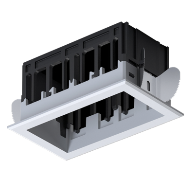 Modena 2 Module Recessed box with frame white