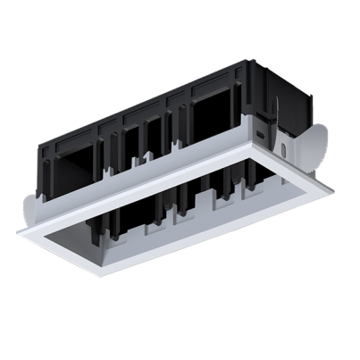 Modena 3 Module Recessed box with frame white