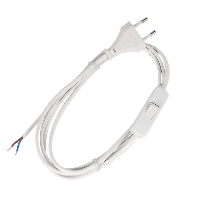 Power cable H03VV-F 2G0,50mm with switch 3M white