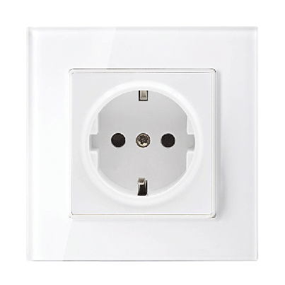 German type glass socket 16A white